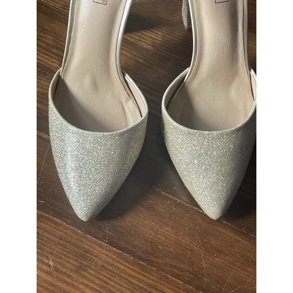 Idifu Sparkly Gold Chunky 4" Heels Ankle Strap Size 8.5 Prom Wedding Fun Formal - Picture 6 of 14